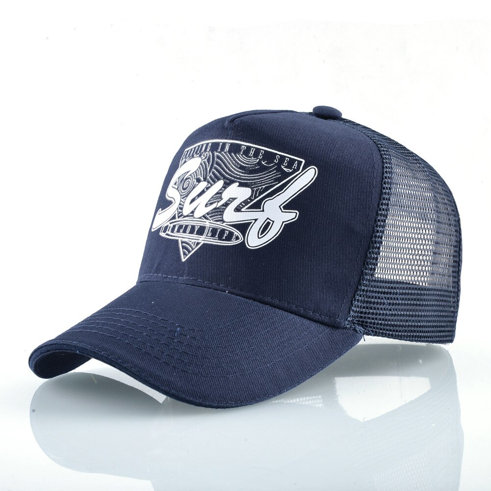 Trucker Hat Style Lettered Baseball Cap Men Outdoor Breathable Sports Cap Female Summer Sun Protection Sunbonnet Casquette: Dark blue