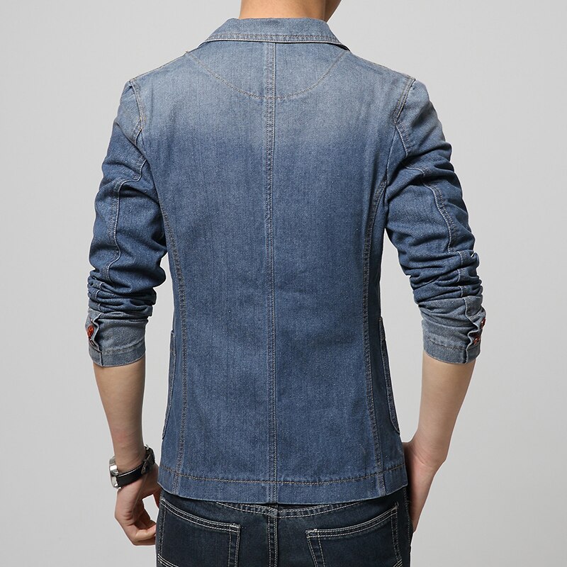 XIU LUO 3XL Spring Brand Men Blazer Men Trend Jeans Suits Casual Suit Jean Jacket Men Slim Fit Denim Jacket Suit Men