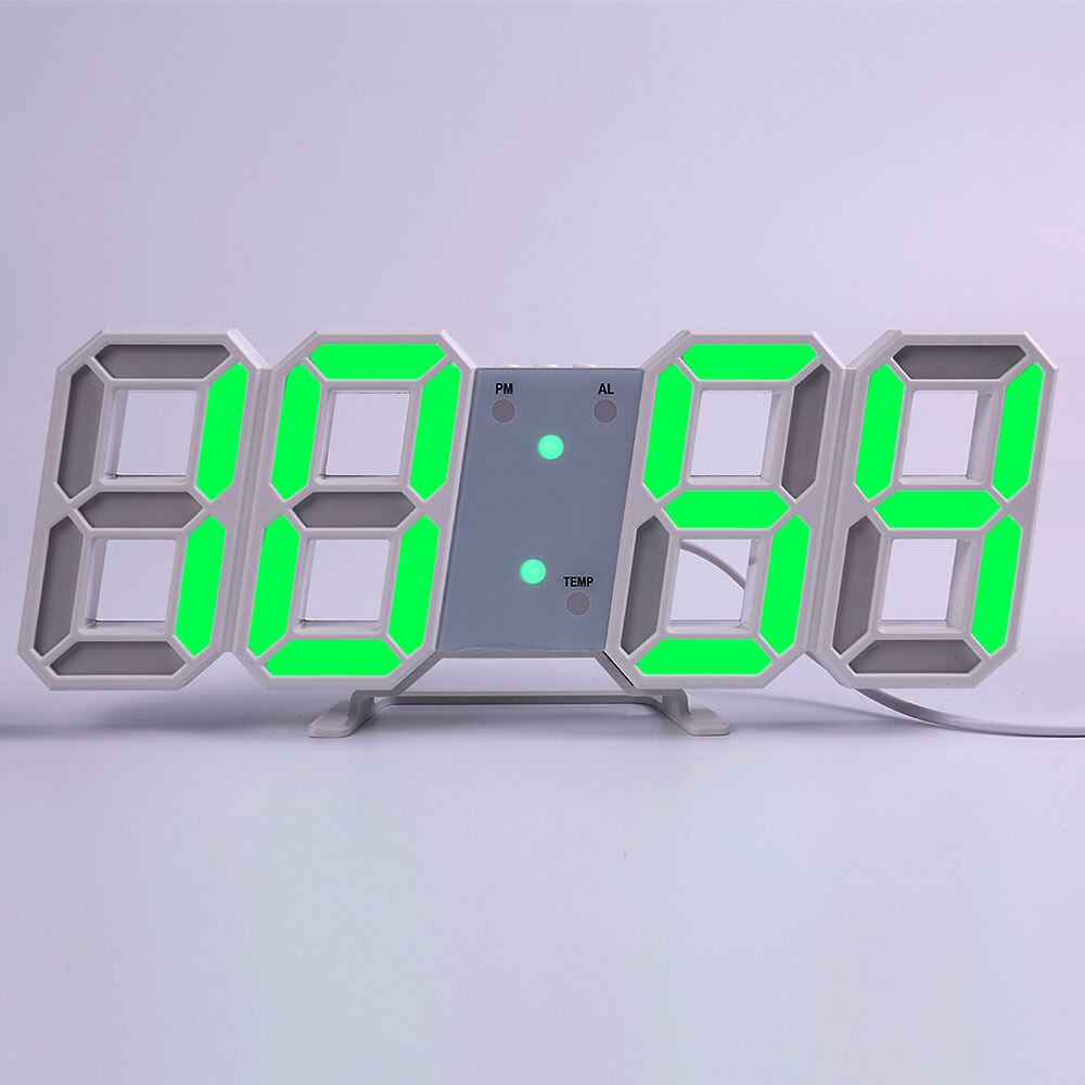 Wall Clock Watch Clock 3D Led Digital Modern Living Room Decor Table Alarm Nightlight Luminous Desktop: wall clock g