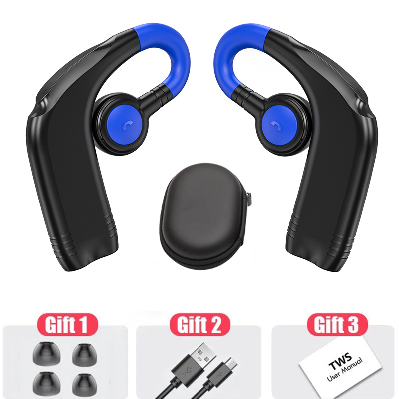 TWS Bluetooth Earphones Wireless Bluetooth Earbuds With Microphone 88 Hours For Continuous Listening To Music Sports Headphones: 2 Black plus blue