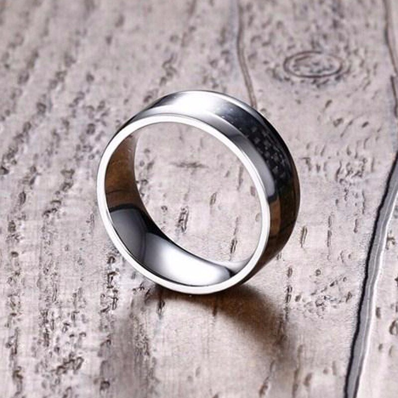 TweeTone Carbon Fiber Heren Wedding Ring In Roestvrij Staal Band
