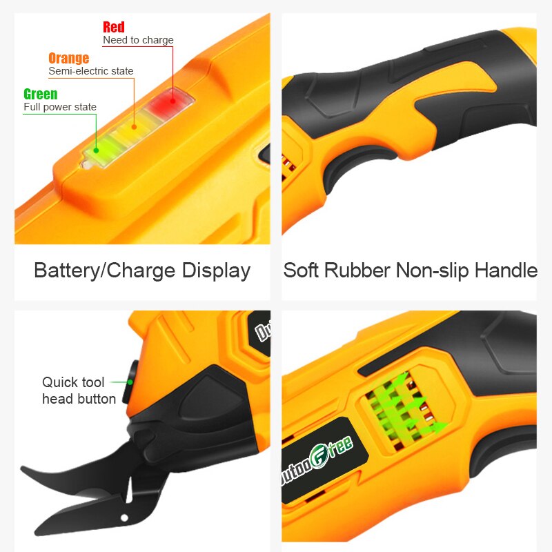 Tijeras eléctricas multiusos para cortar tela, herramienta de mano para costura de tela, cuero, recargable, inalámbrica, UE/EE. UU.