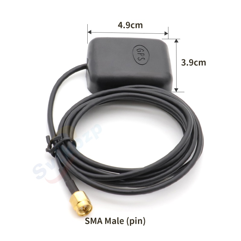 Antena magnética impermeável do carro 1575.42 mhz gps da montagem 3-5 v da antena do receptor de 28dbi gps com cabo longo do conector macho de sma 5 m