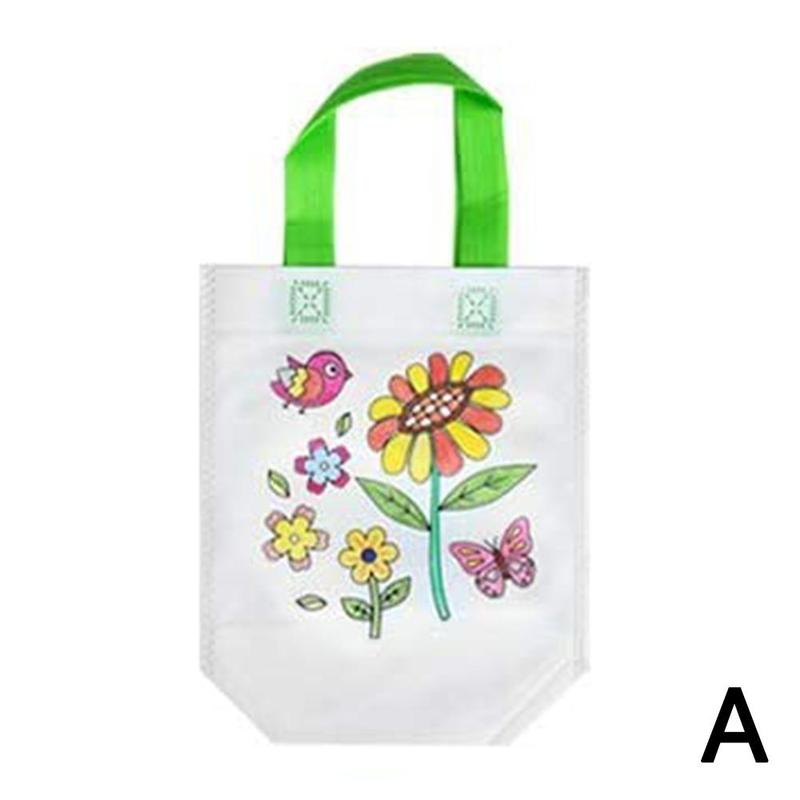 Diy Milieubescherming Graffiti Tas Handgemaakte Voor Kinderen Kleuterschool Puzzels Kinderen Zakken Schilderij Tote U1V5: A