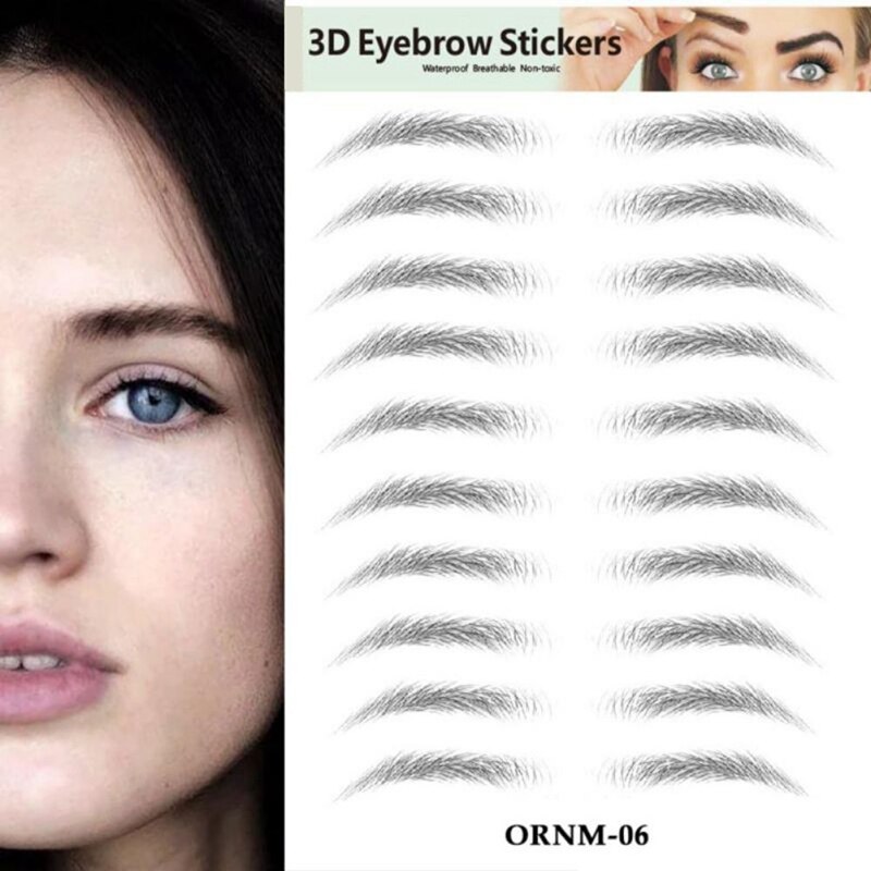 2 stücke 3D Haar-wie Augenbrauen Make-Up Wasserdicht Dauerhafte Augenbraue Aufkleber Wasser-basierend Stirn Aufkleber Falsche Augenbrauen Kosmetik neue Q20