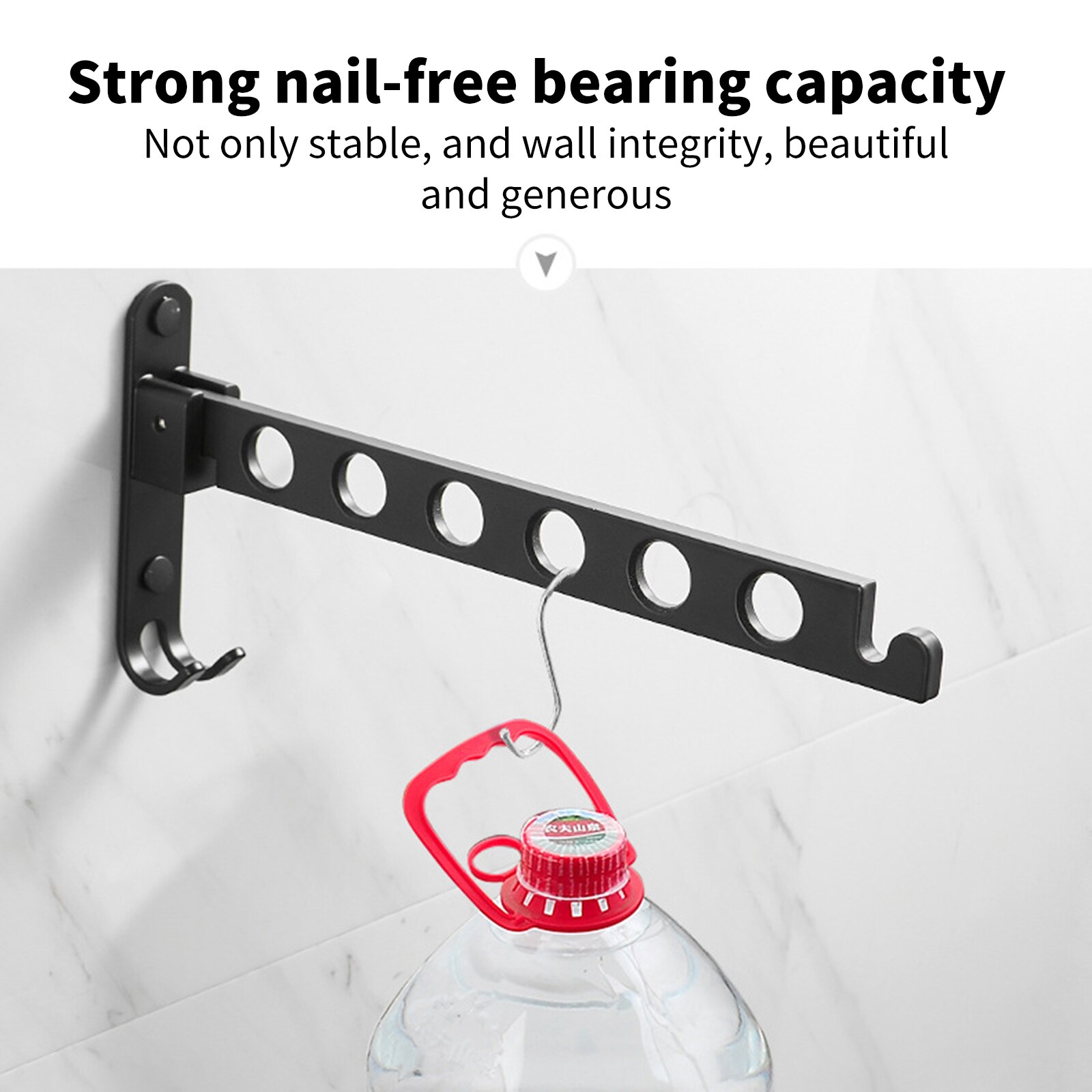 Clothes Rack Black Folding Clothes Hanger Foldable Wall Clothes Drying Racks Hangers Space Aluminum Clothes Hanger Organization