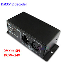 Dc 5V ~ 24V Full Color Dmx 512 Decoder Led Strip Dimmer Dmx Spi Led Module Controller ondersteuning WS2811 WS2812 WS2801 6803 Ic