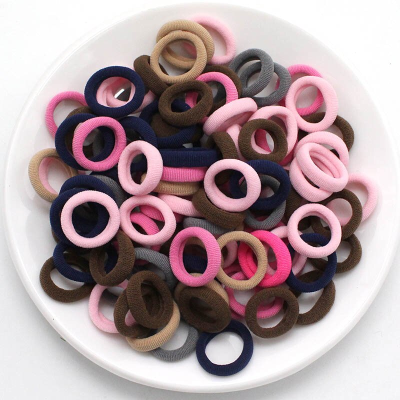 Diademas infantiles para niña pequeña, coleteros elásticos coloridos de nailon, accesorios para el cabello, 100 Uds.: Molandi