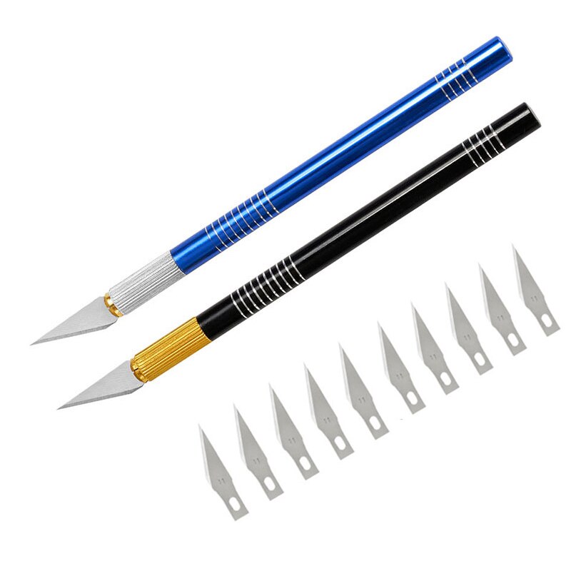 Set Di Coltelli Da Intaglio Legno E Linoleum 6 In 1 – 2 Manici E 12 Lame Per Scultura