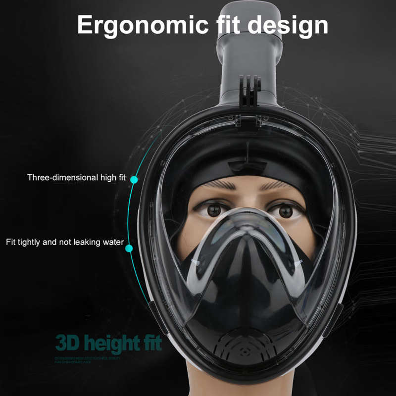 Volledig gezichtsmasker voor duiken, kinderen, onderwater, anti-condens, panoramisch, volledig gezichtsmasker, snorkel, zwemmen, snorkelmasker