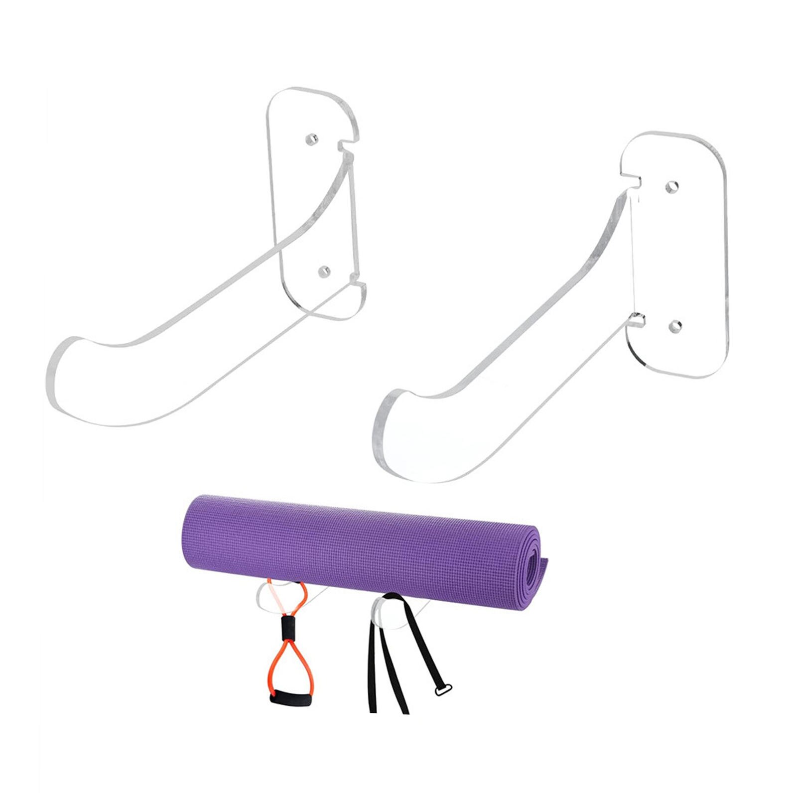 Yogamattenhalter, wandhalterung für fitnesskurse, handtuch, schaumstoffrolle: Klar