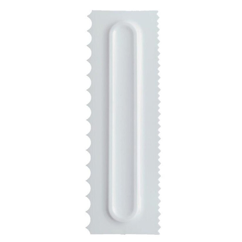 1pc cake decoratie kam gladstrijker cake schraper 3 texturen bak gebak gereedschap fondant spatels keuken bakvorm: C