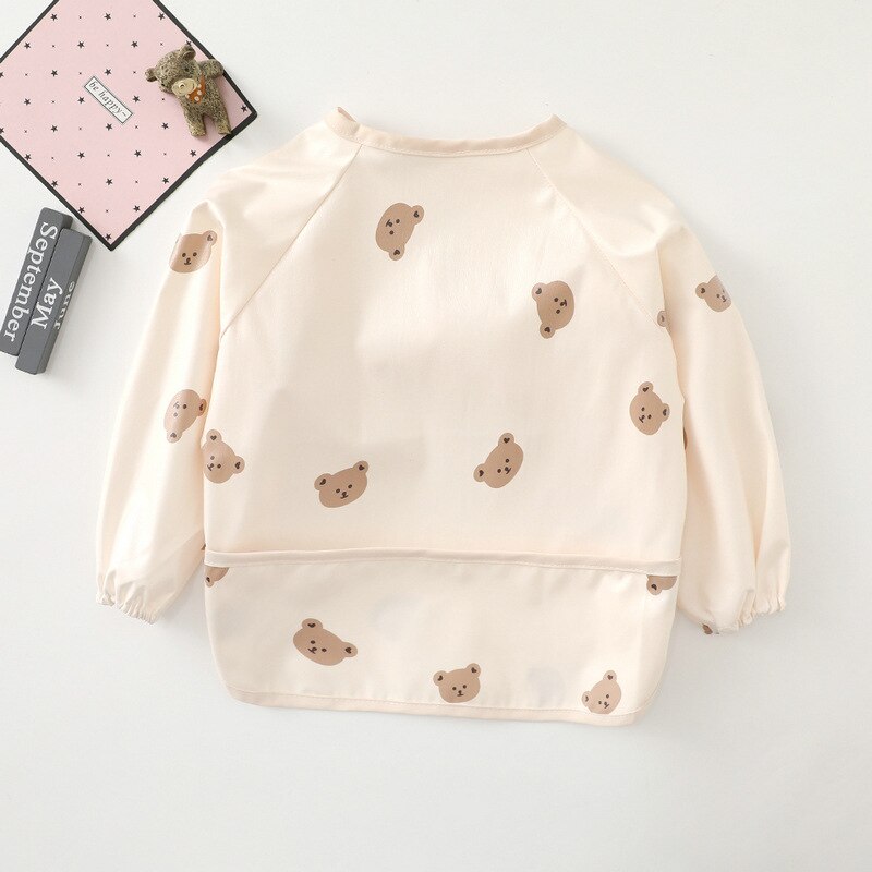 Slabbers Ong Mouwen Sjaal Peuter Meisje Burp Art Ambachten Waterdichte Etenstijd Wasbare Kiel Kinderen Voeden Schort Zak Zuigeling: Bear / S(6-12M)