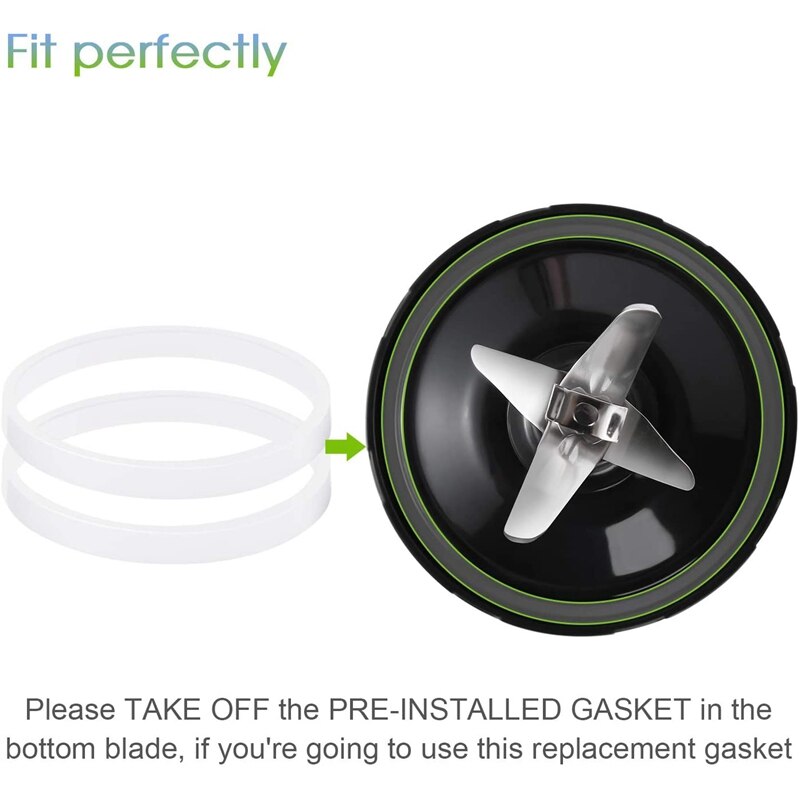 7 Fins Replacement Blade Suitable for Ninja Blender Replacement Parts with 1 Extra Gasket Rubber and 1 Brush Suitable