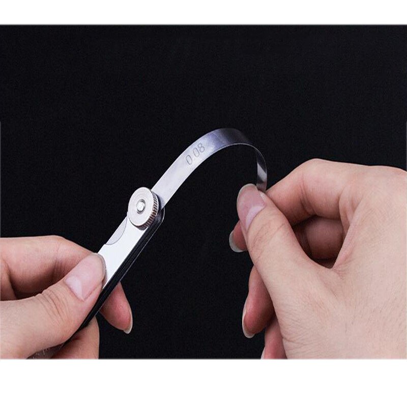 Fjærlegert stål følermåler 0.05-1.0mm gap stykke føler 14 blad metrisk gap pluggmåler rustolje føler måleverktøy