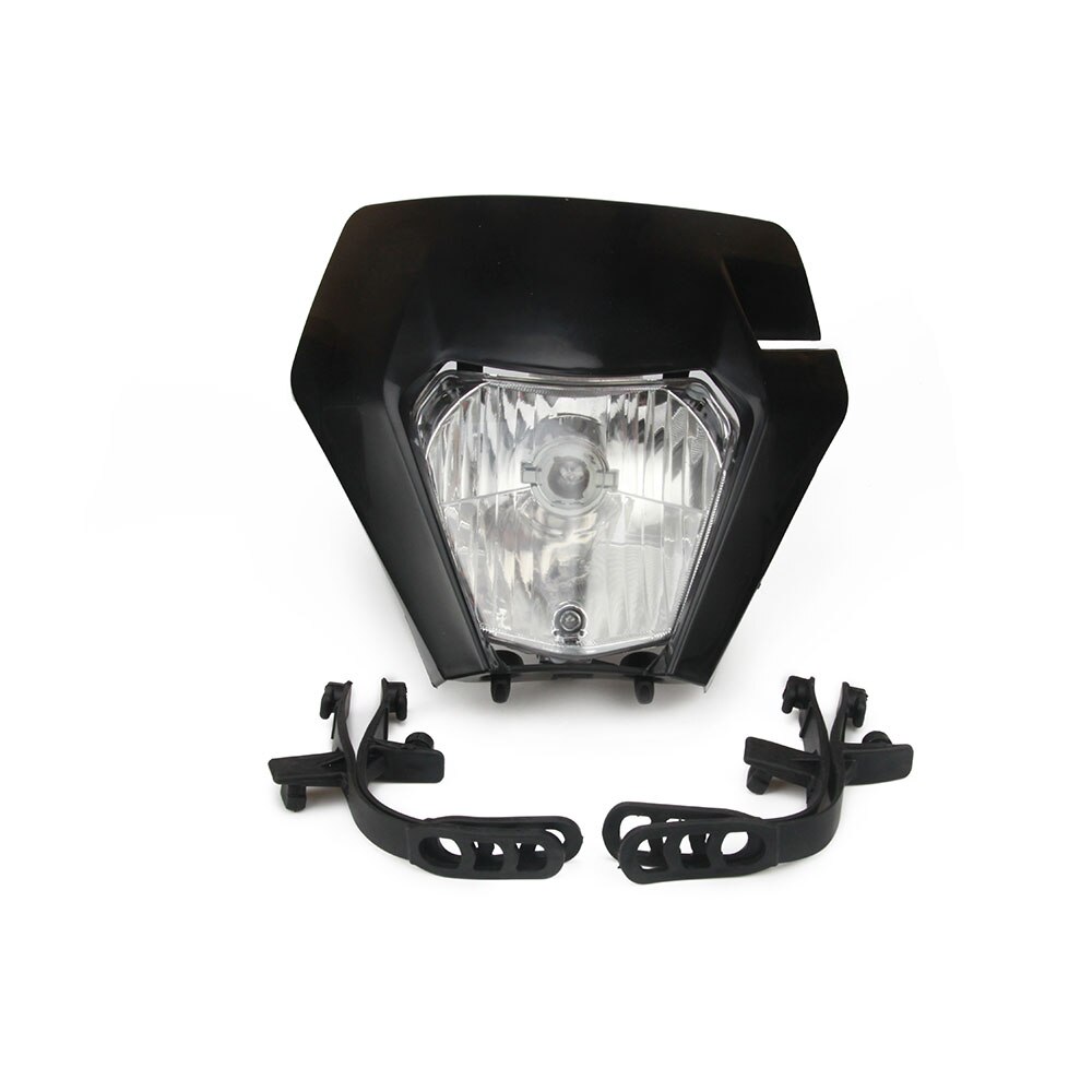 Motorcykel supermoto universal forlygte forlygte lys til ktm exc excf sxf sx xc xcw xcf xcfw 125 150 250 350 450 530: Sort