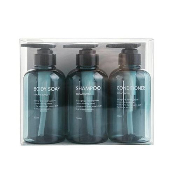 Oyourlife 3 stk / sæt 500ml sæbedispenser i nordisk stil badeværelse shampoo shower gel dispenser pumpe håndrensningsflaske: Blå