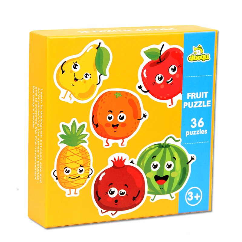 Duoqu Kinderen Hand Grip Puzzel Educatief Speelgoed Auto Dier Puzzel Oefening Baby Hand-Oog Coördinatie Vermogen Concentratie: fruit