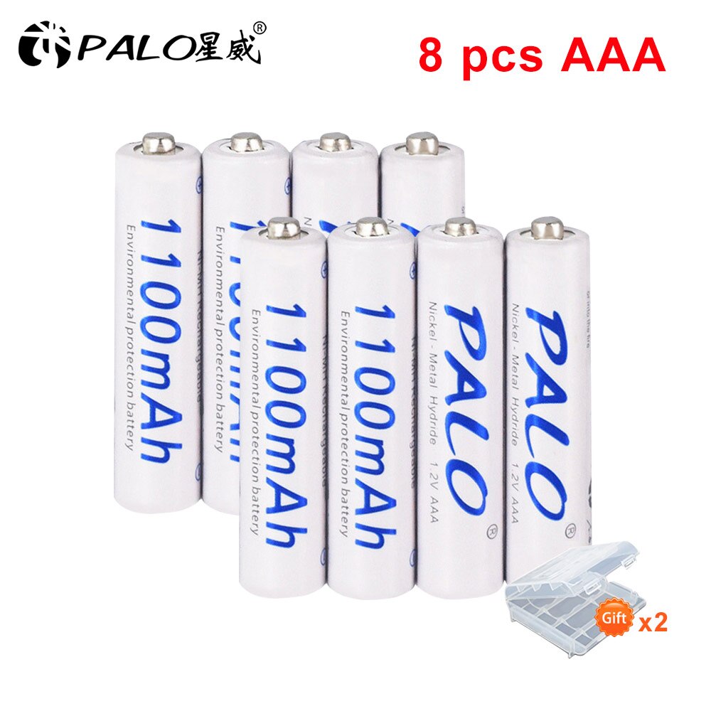 Palo aaa 1.2v 3a 1100 mah ni-mh-akku aaa-batterien für kamera, taschenlampe, spielzeug, aaa-ni-mh-akku: 8 stck.