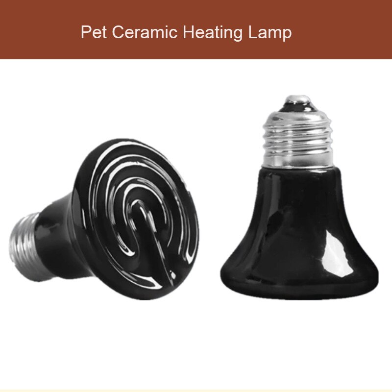 Lampe chauffante en céramique, émetteur de chaleur à infrarouge noir, ampoule pour animaux de compagnie, 25W 50W 75W 100W E27, 220V