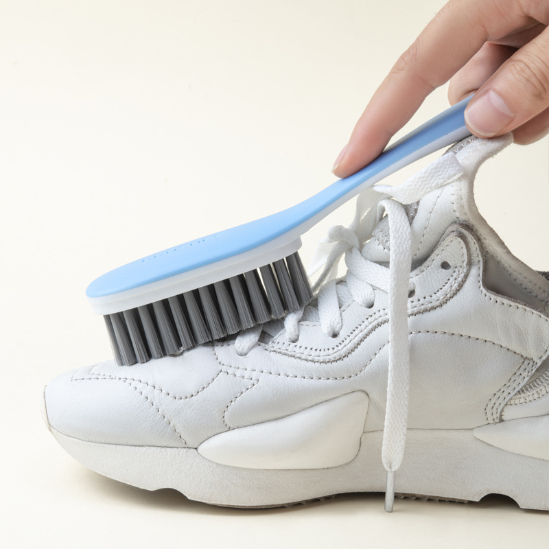 Laundry Stain Brush with 2X Shoe Scrubbing and Ergonomic Grip Multi Purpose Cleaning Tool for Fabric Clothes Bathroom Supplies