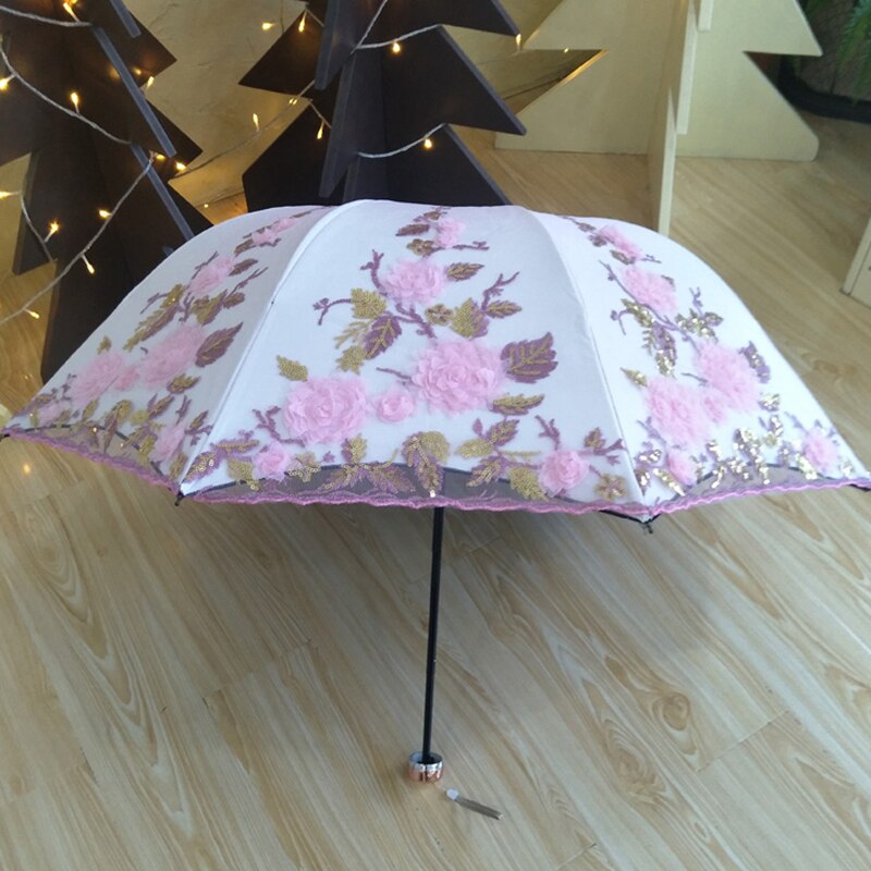 Princess Umbrella Sunshade Bumbershoot Lace Anti-sunshine Ombrelle Anti-ultraviolet Rubber Sunumbrella Sunshine and Rain