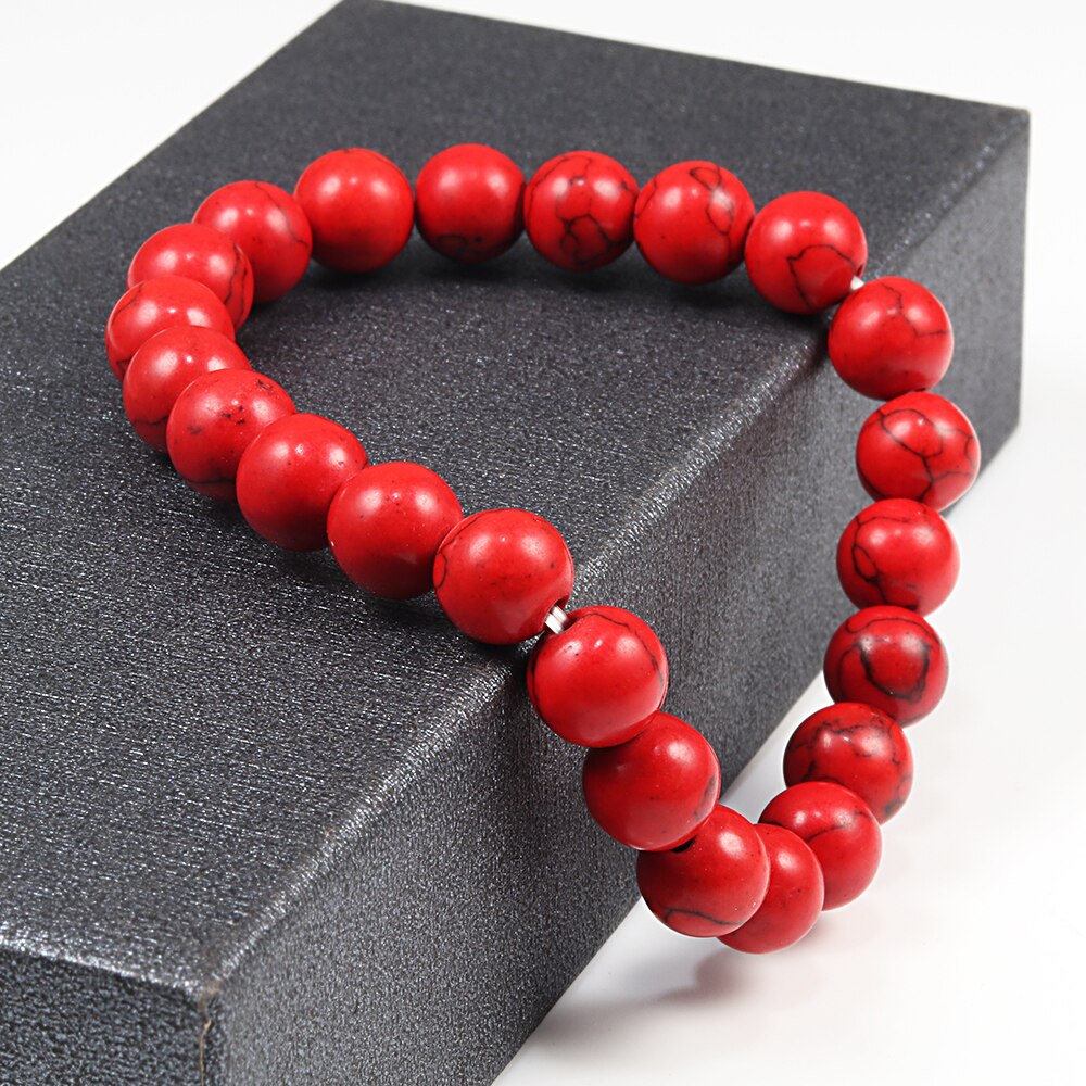 6mm 8mm 10mm pedra natural vermelho turquesa oração frisado pulseira rosário meditação pulseiras masculino feminino yoga jóias presente pulsera