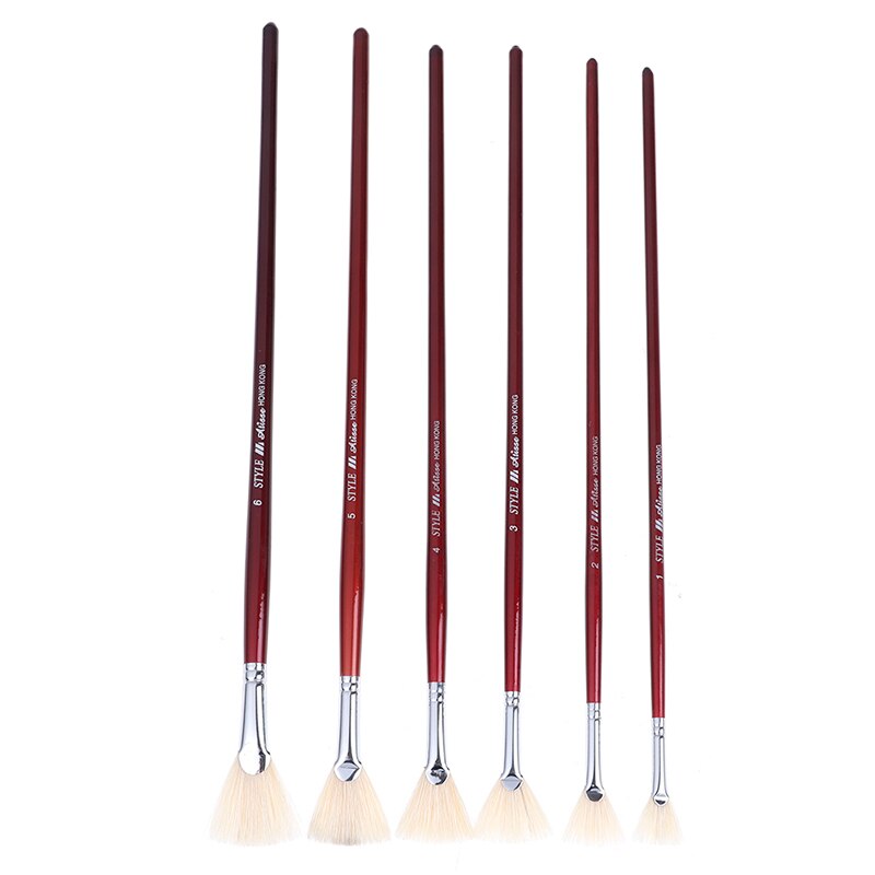 Different Size Red Pen Holder Paint Brush Fan Brushes Watercolor/Oil Painting Gouache Drawing School Office Supply