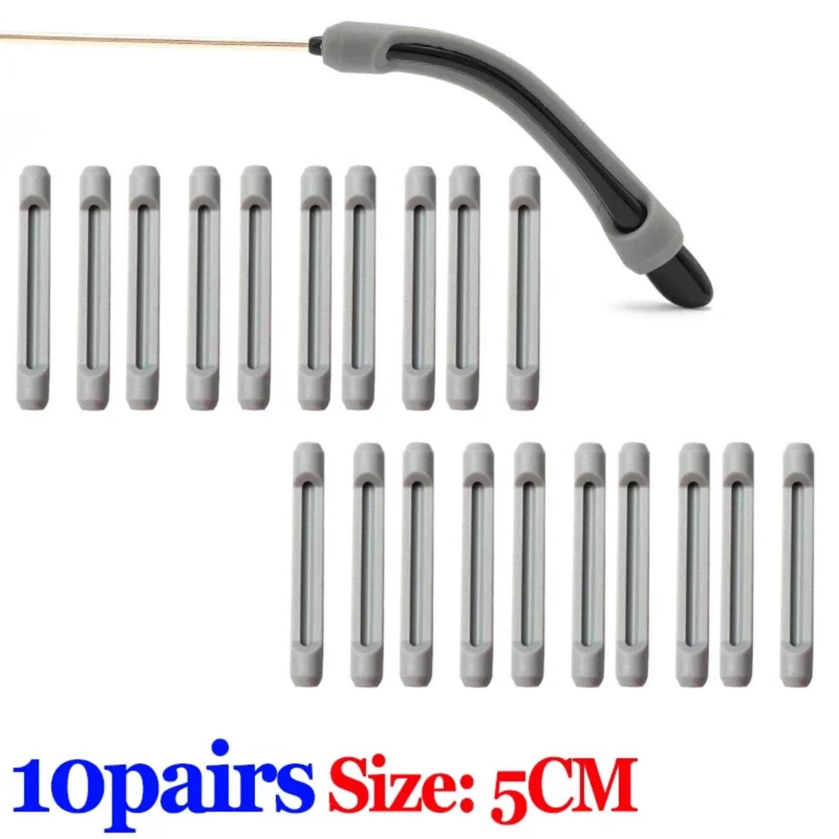 Manchon antidérapant en Silicone pour lunettes, cadre pour les yeux, jambe de traînée, support de crochet d'oreille fixe, artefact Anti-chute, accessoires pour lunettes, 10/20 pièces: Ivoire