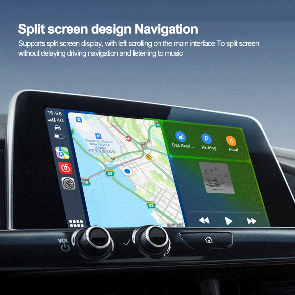2 in 1 trådlös carplay-adapter och android mini-auto trådlös adapter , 5 ghz wifi typ-c/usb plug & play carplay trådlös adapter