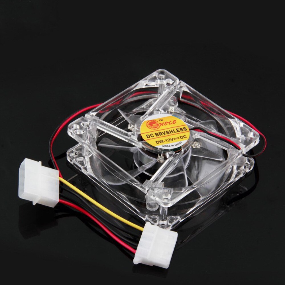 120 x 120 x 25mm 4 Pin Computer Fan Colorful Quad 4-LED Light Neon Clear 120mm PC Computer Case Cooling Fan Mod #T2