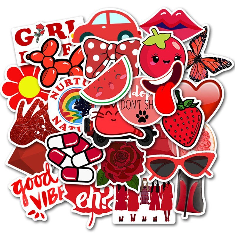 50pcs Ins Style Vsco Girl Stickers Waterproof Graffiti Sticker for DIY Car Laptop Guitar Luggage Skateboard Kids Children Decals: AZ034