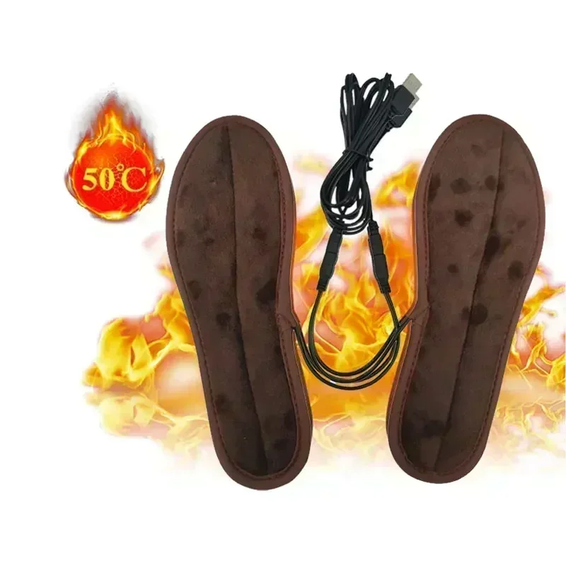 1 paar Einlegesohlen Elektrische Beheizte Schuheinlagen Warme Socken Füße Heizung USB Fuß Winter Wärmer Mh56 Camping Wandern Zubehör