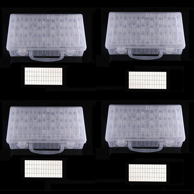 28/ 64 Grids Plastic Box Organizer Medicine Case Diamond Painting Storage Box Embroidery Storage Case Jewelry Accessories Tools: 4pcs box