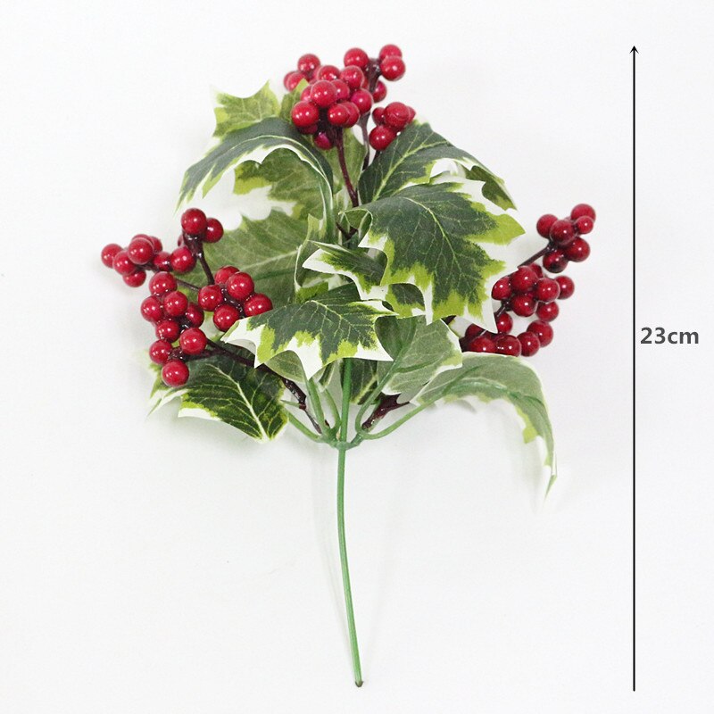 Flone Artificial Christmas Red Berries Simulation Red Fruit Berry Flower Branch Foam Fruits Tree Wedding Home Party DIY Decor