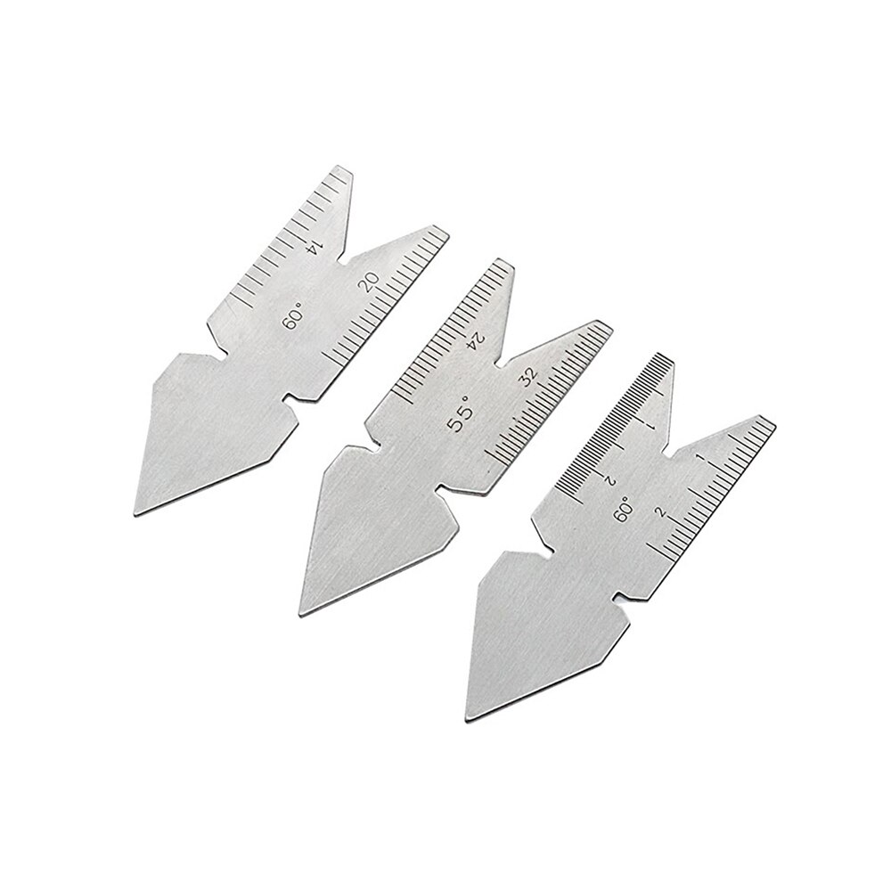 3 stuks/set 60 graden 55 graden inch metrische stalen meetinstrument schroefdraad spoedmeter centermeter meetinstrument draaibankgereedschap