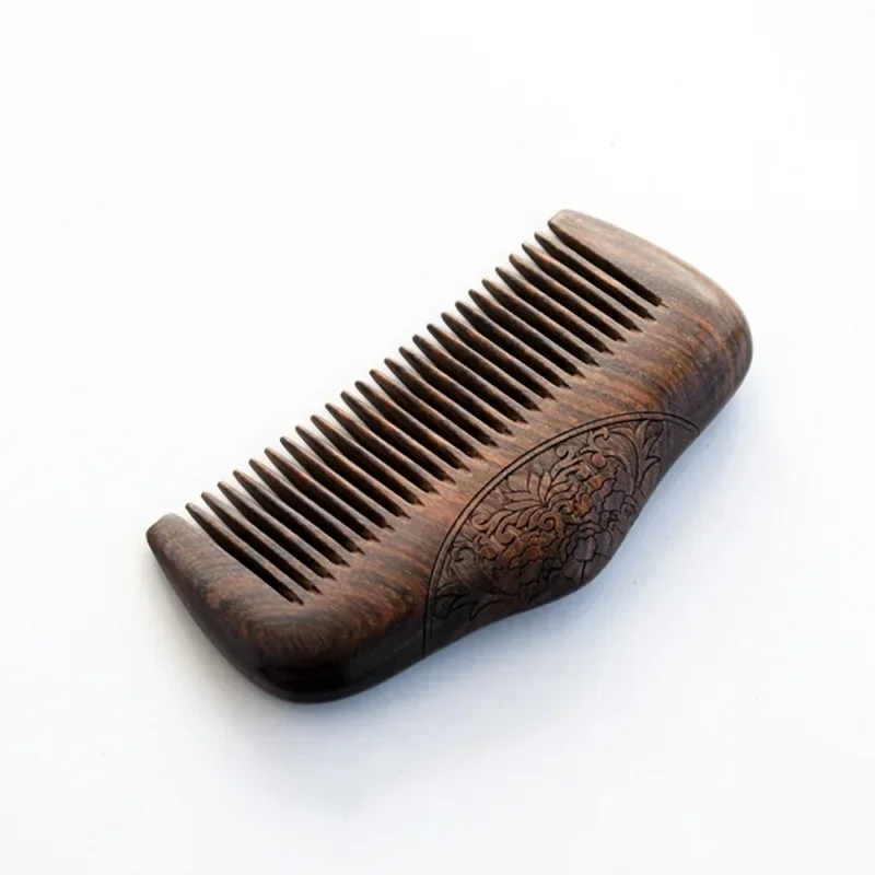 Peine de madera de bolsillo, sándalo dorado y negro Natural, peines de madera de dientes súper estrechos, sin piojos estáticos, peine para Barba, peinado: Azul