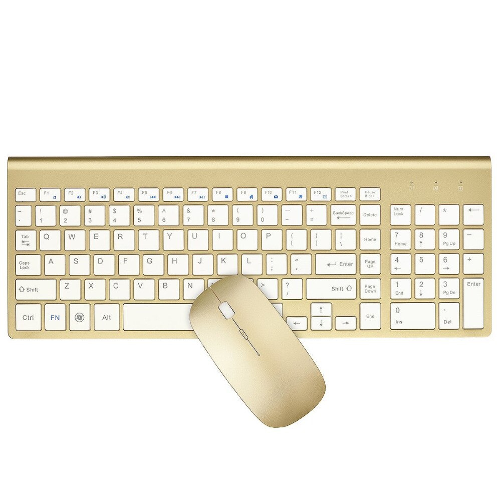 Ergonomiczny Ultra cienki niski poziom hałasu 2.4G bezprzewodowa klawiatura i mysz Combo bezprzewodowa mysz do komputera Mac Pc Windows XP/7/10 tv box z androidem