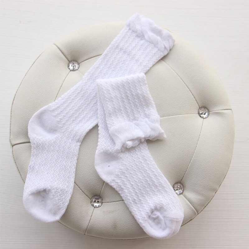 Tyttövauvan säärystimet vauvan ja lapsen polvisukat vauvan ja pojan sukat 100%  puuvillaa vaatetustarvikkeet sukat säärystimet lapset valkoiset