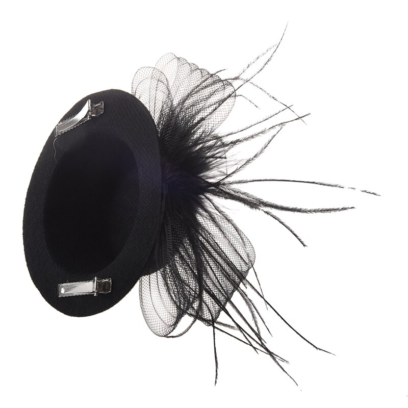1 st organza slöja folie hatt mini topp hatt hårklämma & 1 st organza vår hatt hatt hårklämma blå