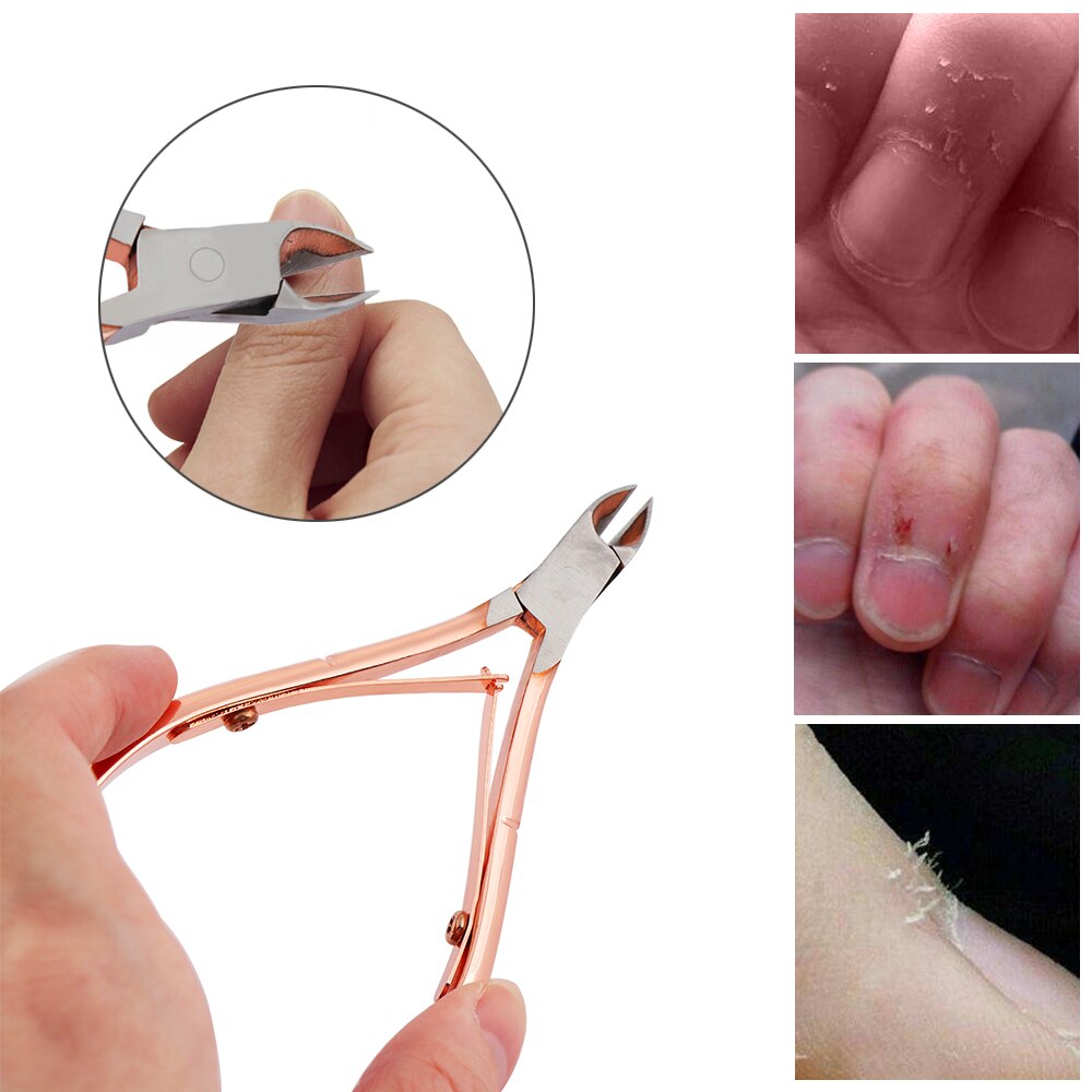 1PC Rose Gold Stainless Steel Dead Skin Remove Nail Scissors Nail Clipper Nipper Manicure Tool Nail Cuticle Cutter Grooming Tool