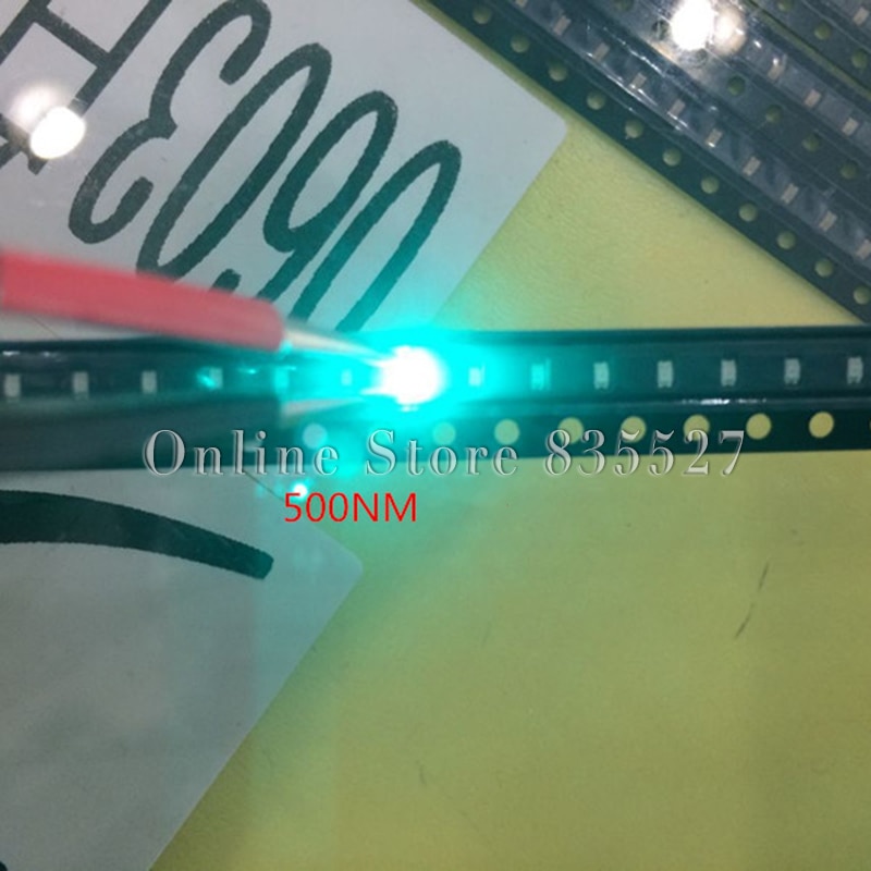 1000 stks/partij LEDs 0603/1608 SMD licht kralen heldere 500NM emerald/blauw groene Gedeeltelijke wave band LED light emitting diodes diode