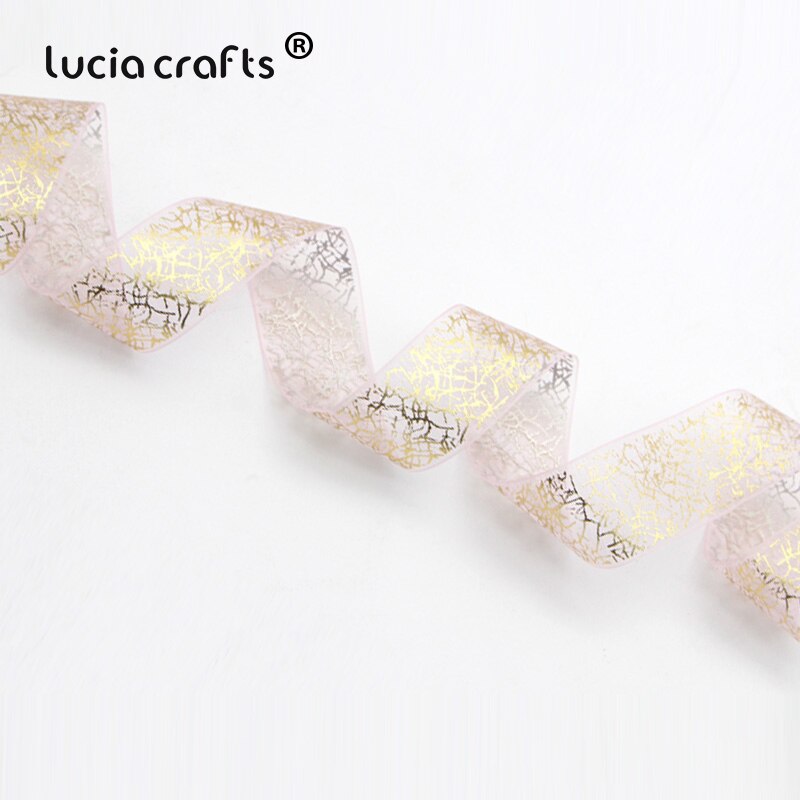 Lucia Ambachten 25 Mm Gedrukt Organza Lint Wedding Wrapping Decor Materiaal Diy Naaien & Haar Boog Accessoires P0102: C2 Light pink 5y