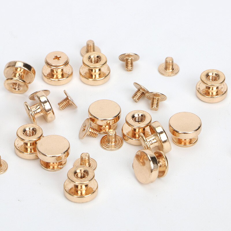 20Pcs 10 Mm Alloy Gold Platte Tepel Klinknagels Diy Bagage Lederen Metalen Craft Solid Schroef Nail Kleding Punk schroeven Accessoires