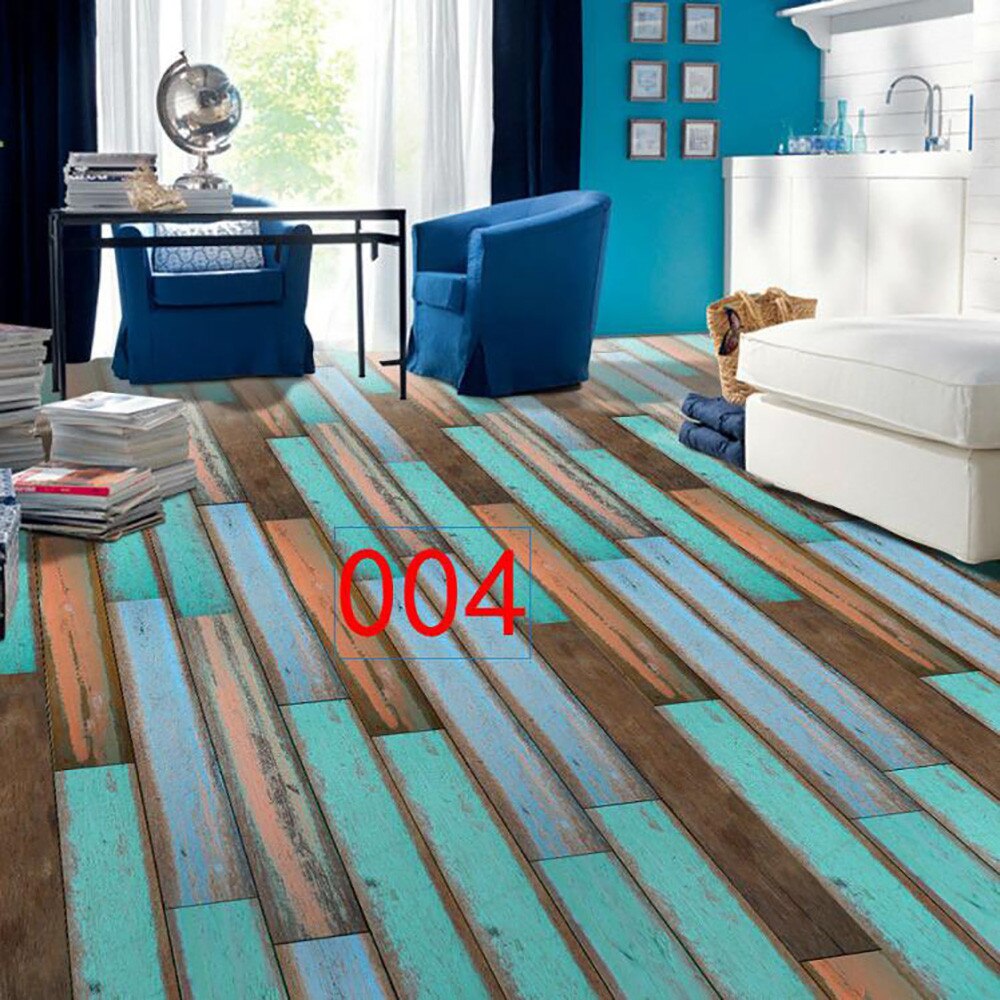 20X50 Cm Simulatie 3d Houten Vloer Stickers Stickers Stickers Tegel Art Floor Muurstickers Stickers Diy Keuken Badkamer decoratie: D