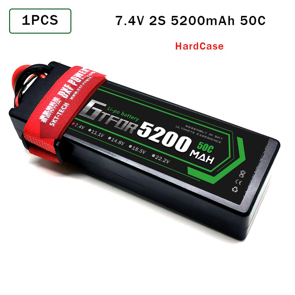 GTFDR 5200mAh Lipo Battery 7.4V 50C 2S LiPo RC Battery Deans XT60 EC5 for RC Evader BX Car Truck Truggy Buggy Helicopt