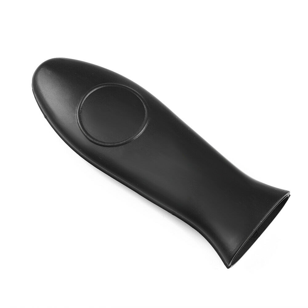Soporte de silicona con mango , funda de olla, Ashh, agarre para cocina, retención de sartenes: Negro