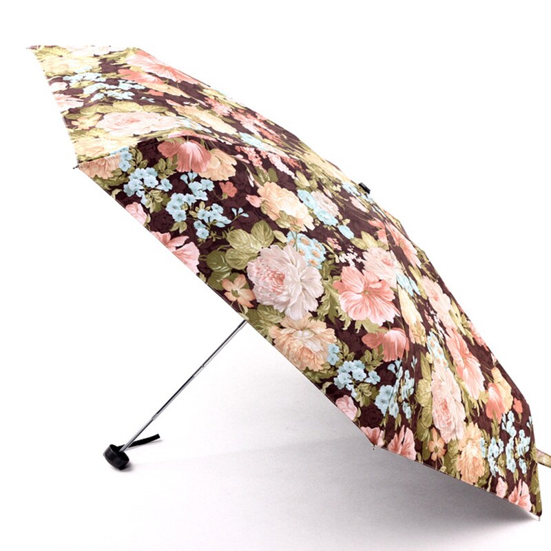 Mini Flowers Umbrella - 5 Folding - Anti UV Protection - Portable Parasol for Women