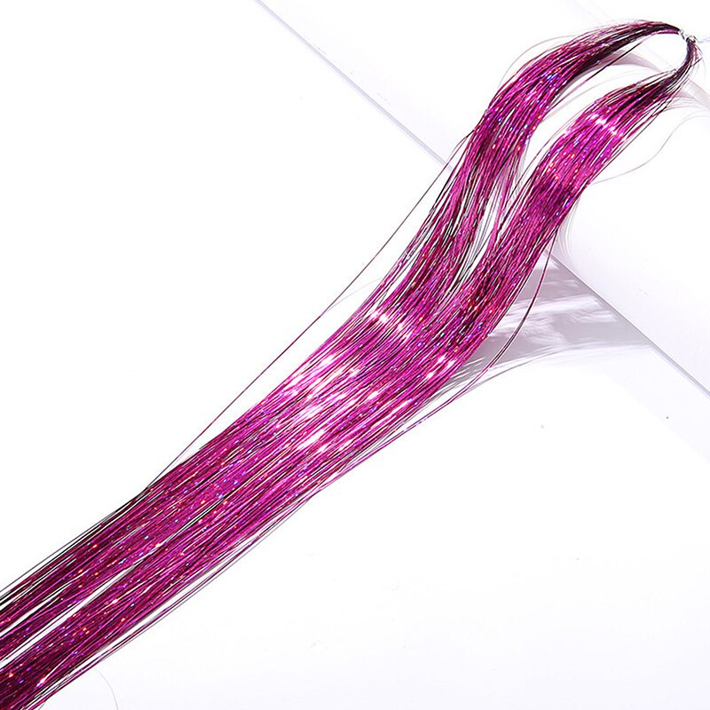 Extensions de cheveux en soie arc-en-ciel, 1 sac, guirlandes scintillantes, accessoires de fête pour filles, couvre-chef de tressage: L