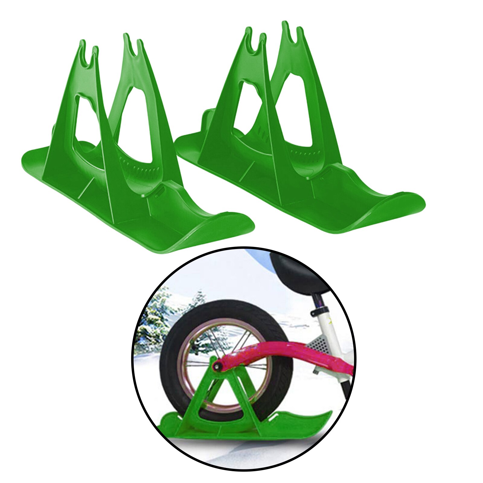 Pe Ski Balance Bike Slee Slee Speelgoed Sledge Snowmoilble Attachment Ski Loopfiets Pe Sleds Jaar Cadeau: Green